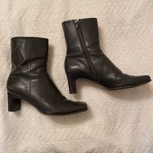 Black booties, size 6
